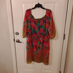 Tiana B Watercolor 3/4 Bell Sleeve Vibrant